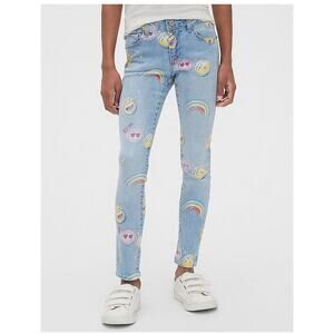 Gap‎ Girls Blue Superdenim Emoji Jeans WIth Fantastiflex Regular Stretch Size 12